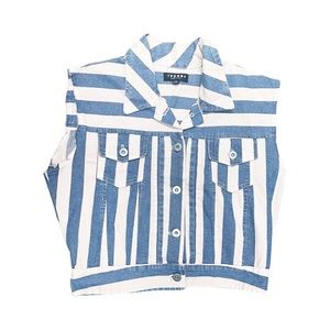 Ivonne Striped Cutoff Vest